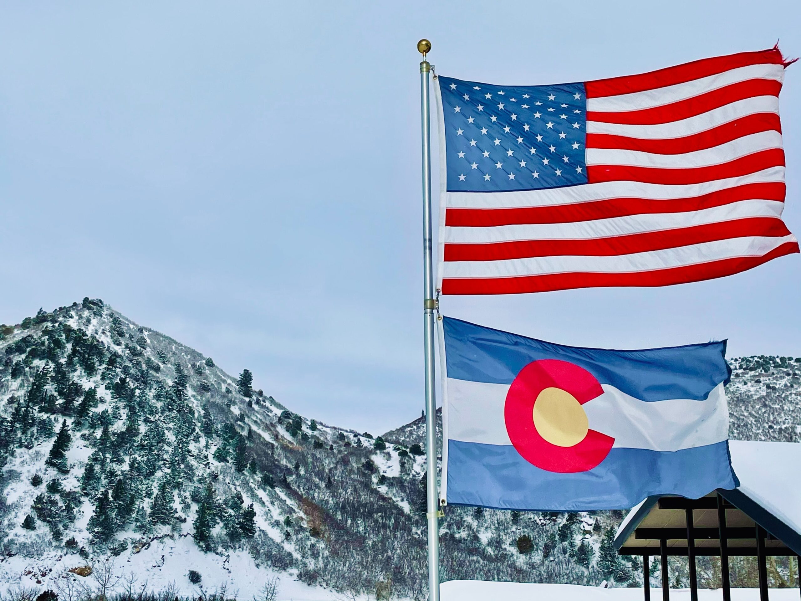 Aspen Colorado Psychedelics decriminalization vote flag stock image